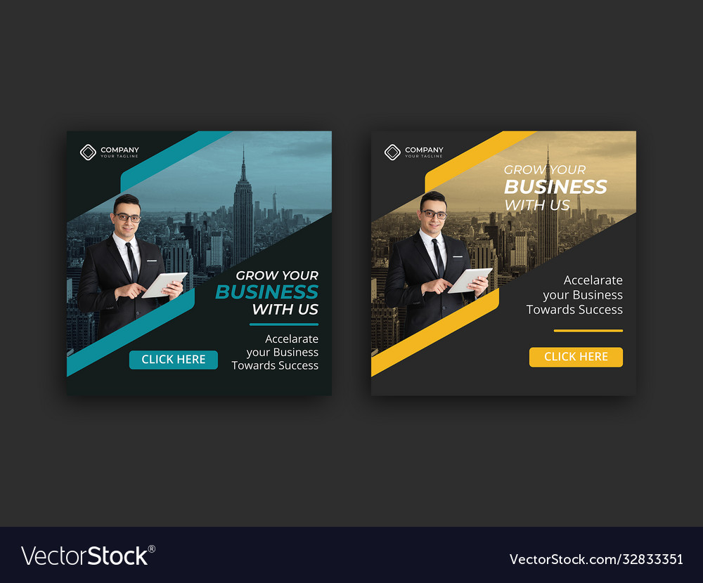 Business Instagram Banner Post Template Design Vector Image