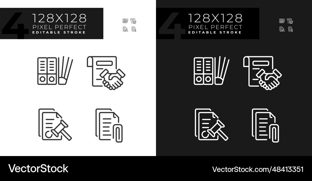 Editable pixel perfect dark and light document Vector Image