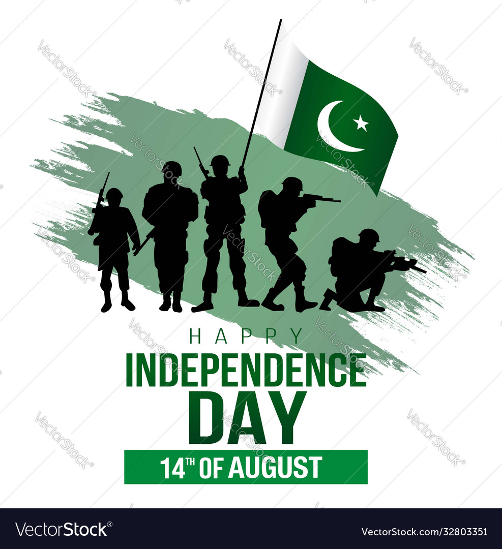 Happy independence day pakistan pakistan army Vector Image