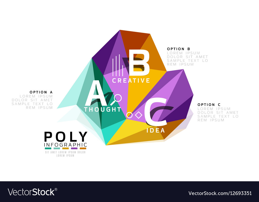 Moden low poly infographics template