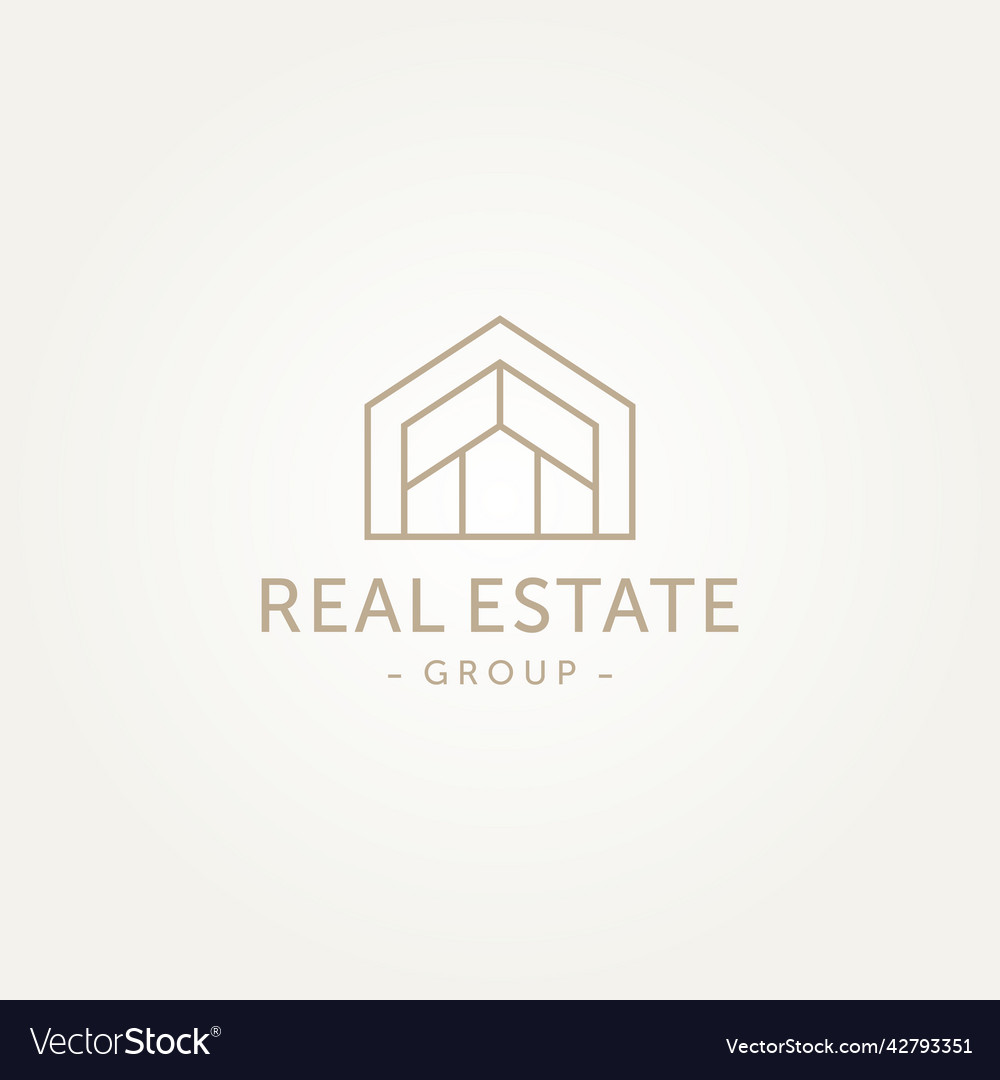 Real estate line art logo template design Vector Image