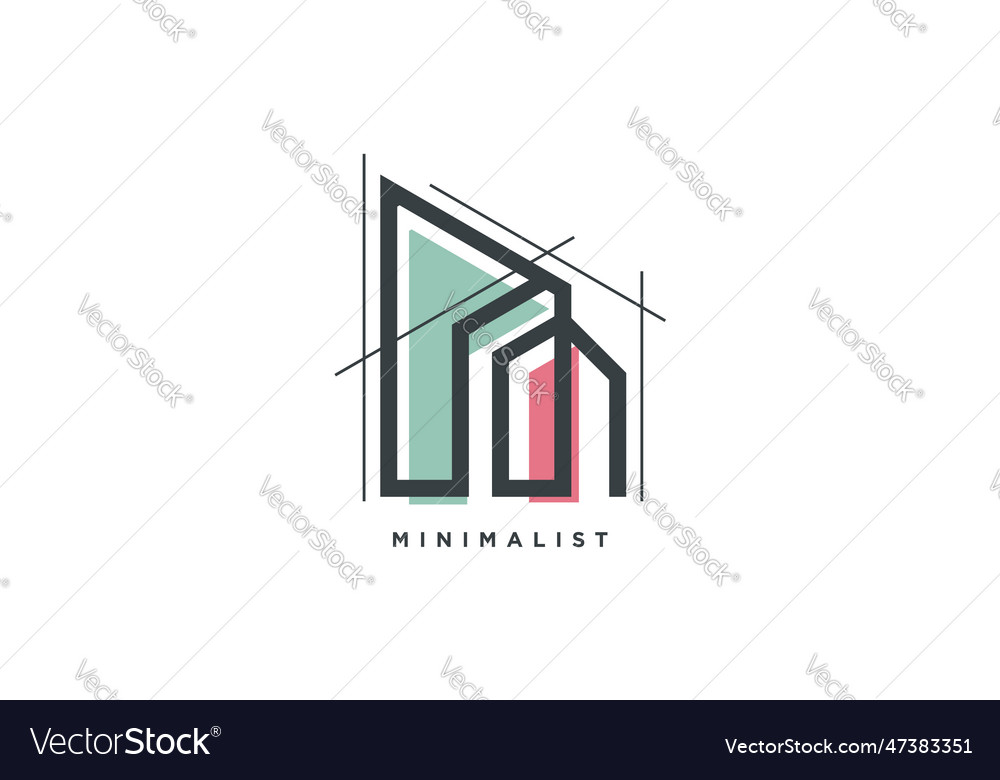 Real estate logo design with modern minimalist Vector Image