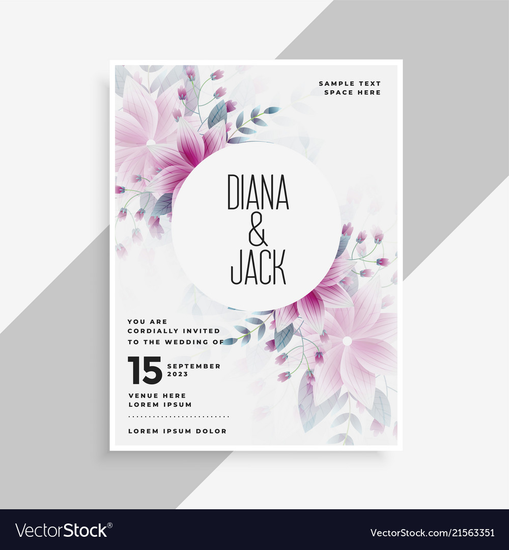 Save The Date Wedding Invitation Card Design With Vector Image