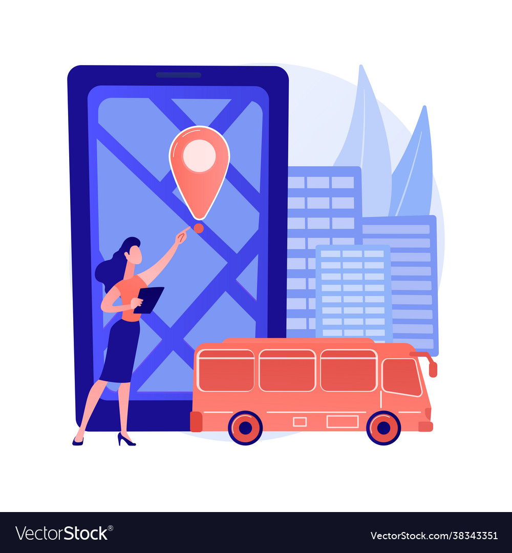 School bus tracking system abstract concept