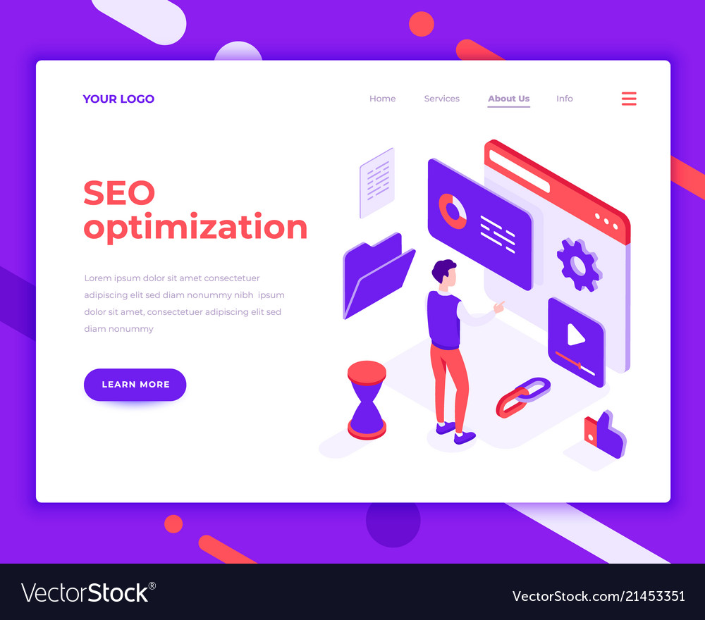 Seo optimization work people and interact vector image Seo optimization work people and interact