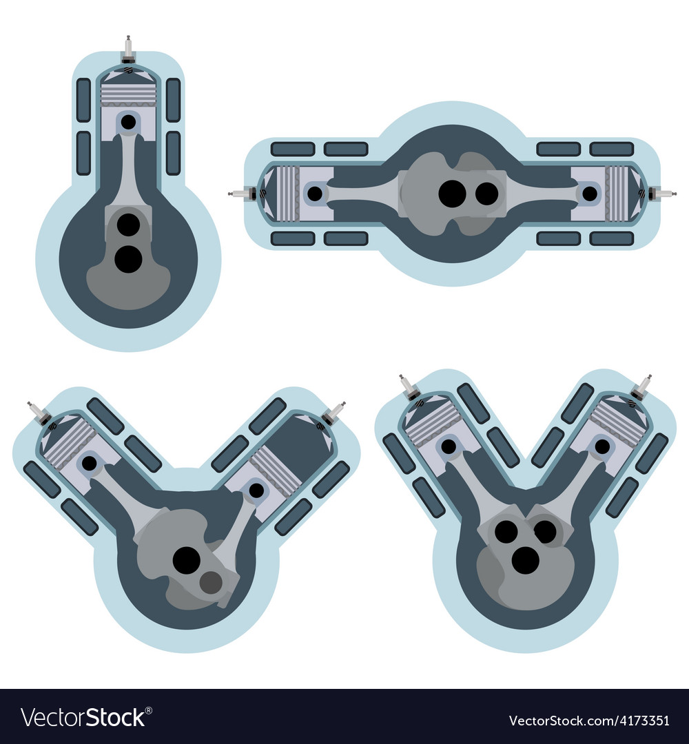 Set engines in section Royalty Free Vector Image