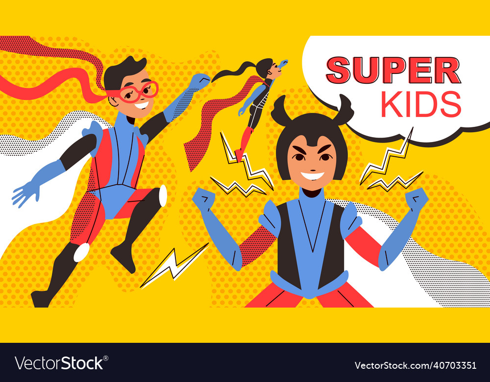 Superhero kids comics Royalty Free Vector Image