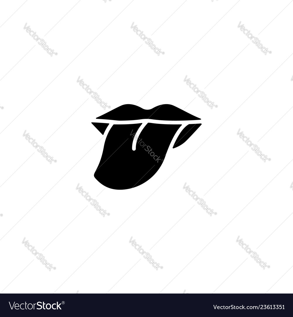 Web icon tongue black Royalty Free Vector Image