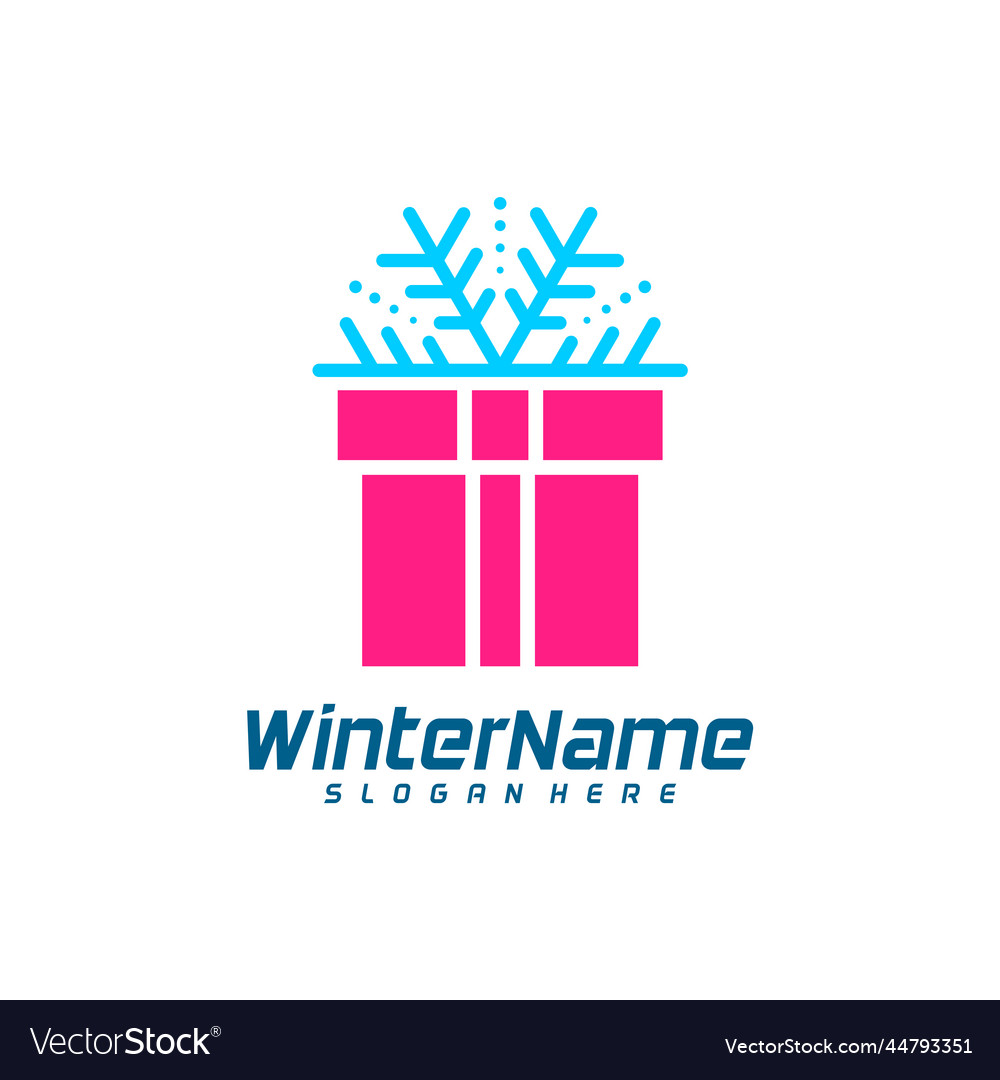 Winter gift logo template design