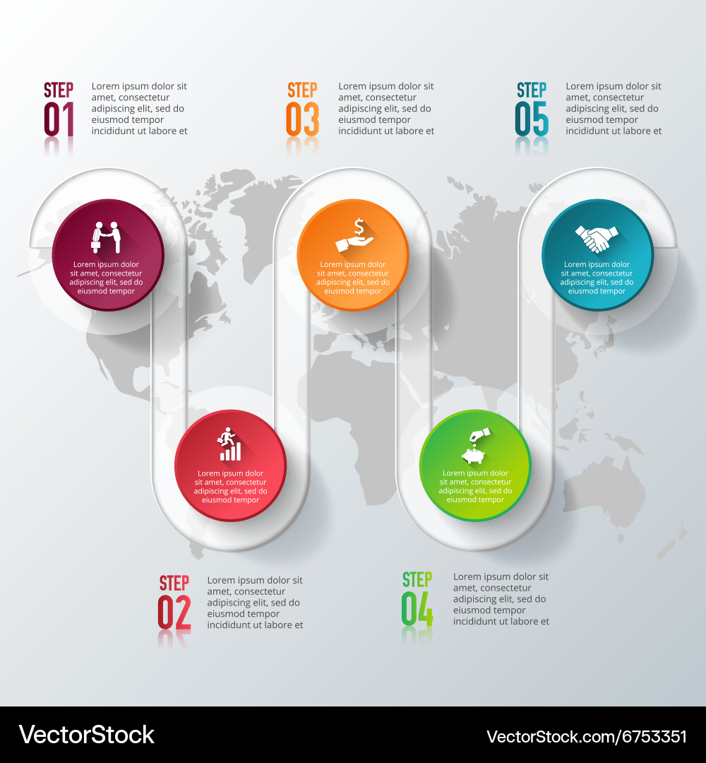 World map with infographic elements Royalty Free Vector