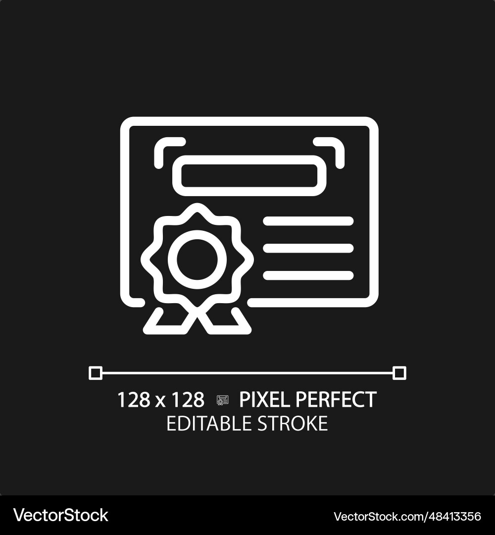 2d customizable diploma thin linear white icon Vector Image