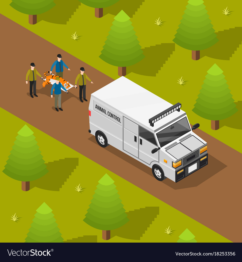 Animal control isometric composition Royalty Free Vector Animal control isometric composition Royalty Free Vector