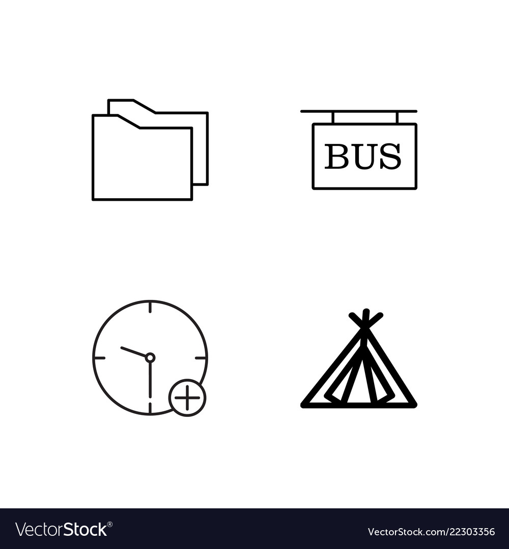 Business simple outlined icons set