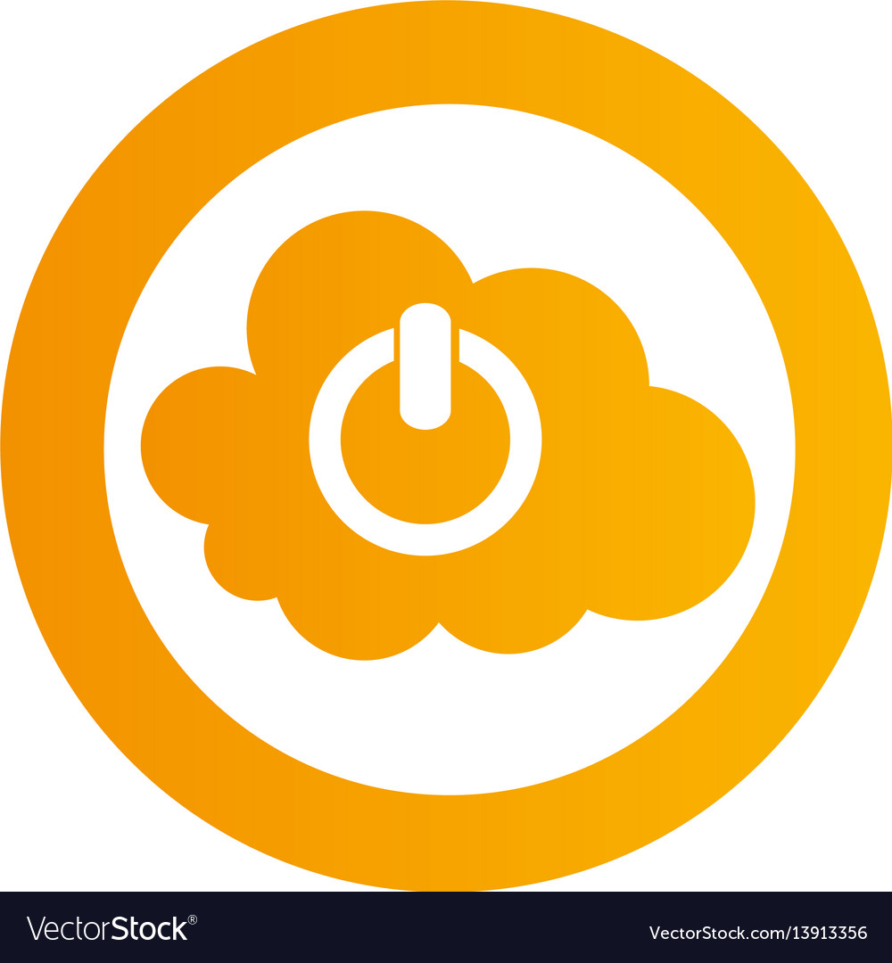 Color circular emblem with cloud service power