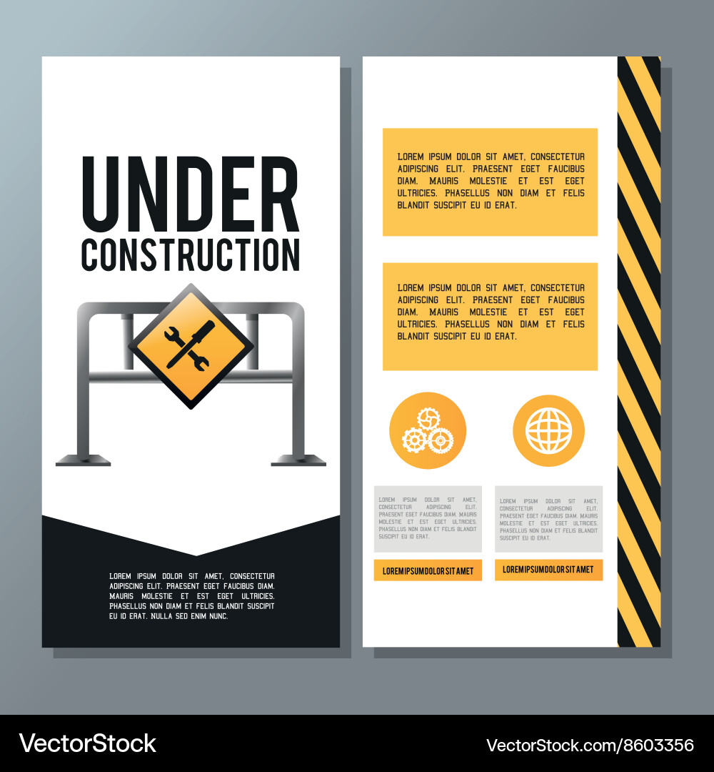 Flat about under construction design Royalty Free Vector