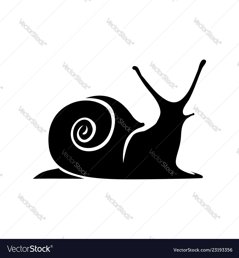 Icon snail escargot symbol isolated black