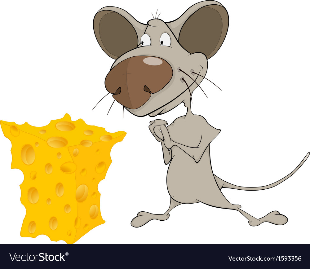 Little mouse and cheese cartoon Royalty Free Vector Image Little mouse and cheese cartoon Royalty Free Vector Image