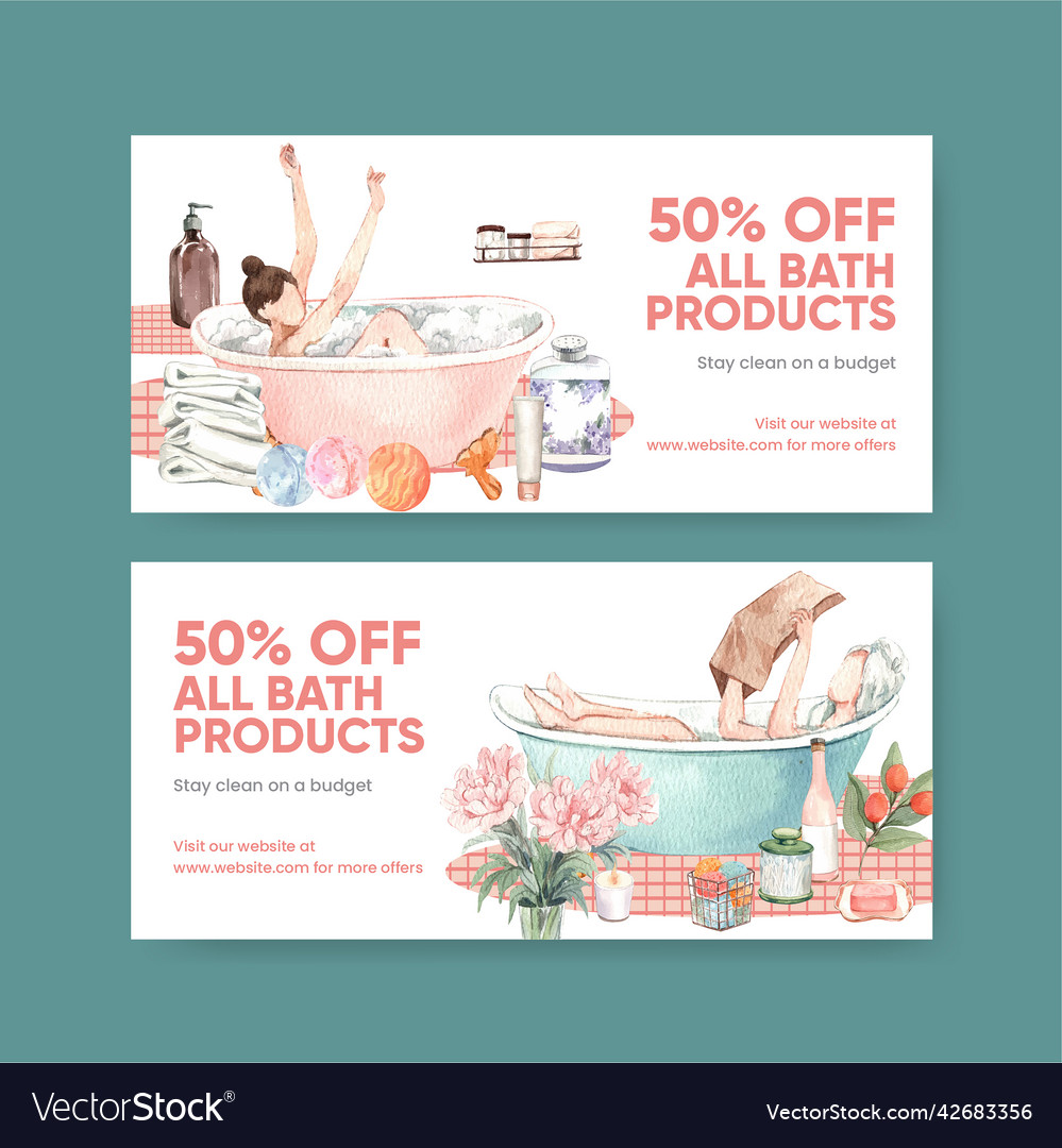 Voucher template with bath essential Royalty Free Vector