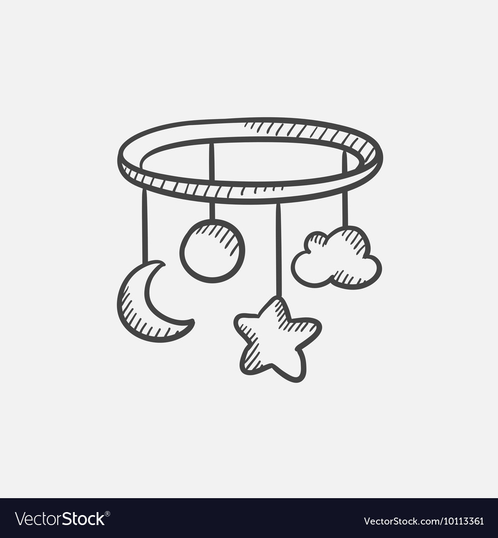 Baby Bed Carousel Sketch Icon Royalty Free Vector Image