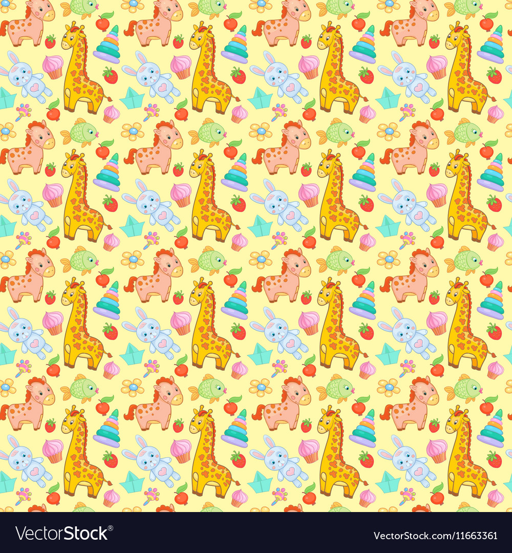 Baby toys seamless pattern animal