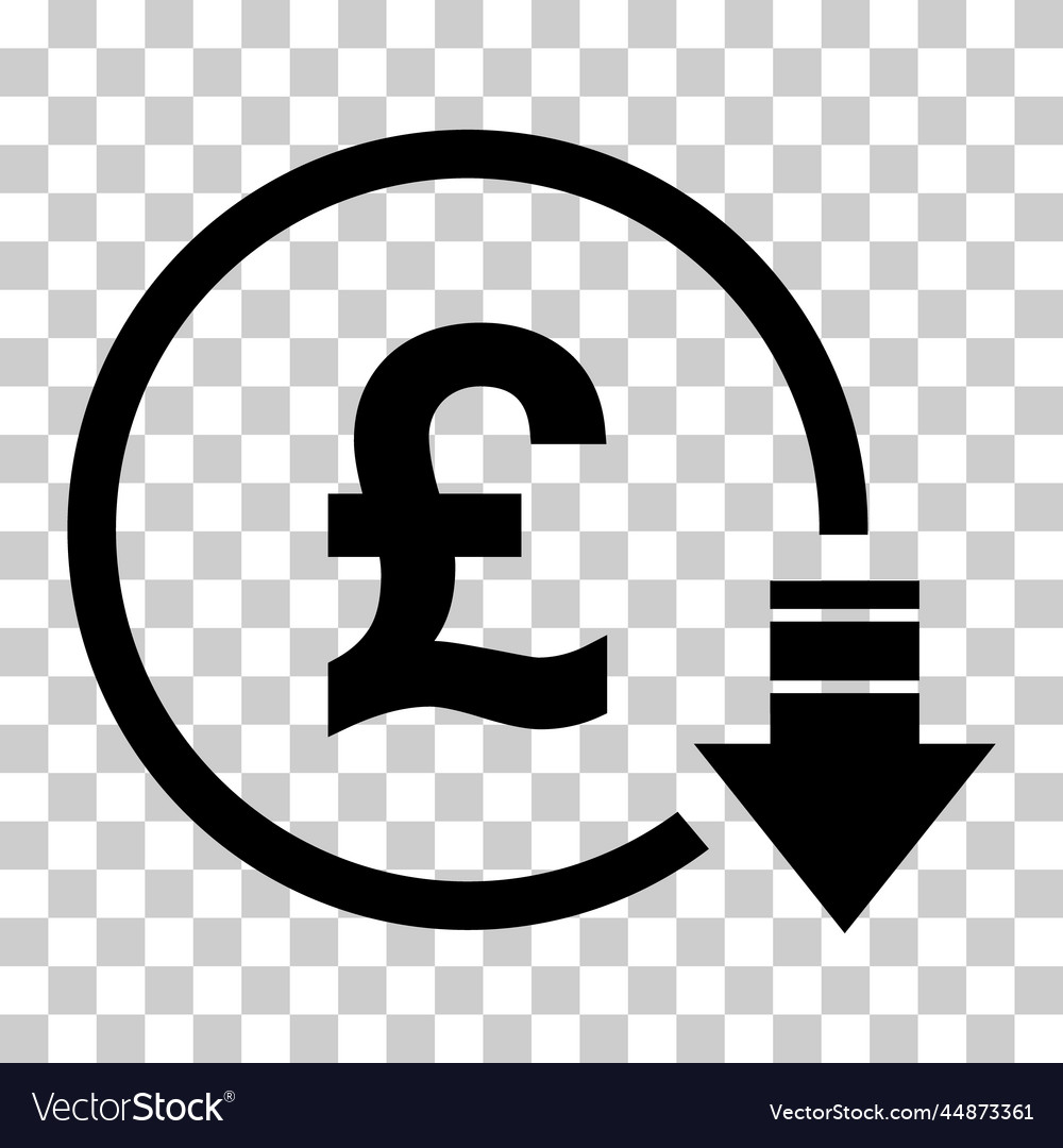 Cost reduction- decrease pound icon symbol