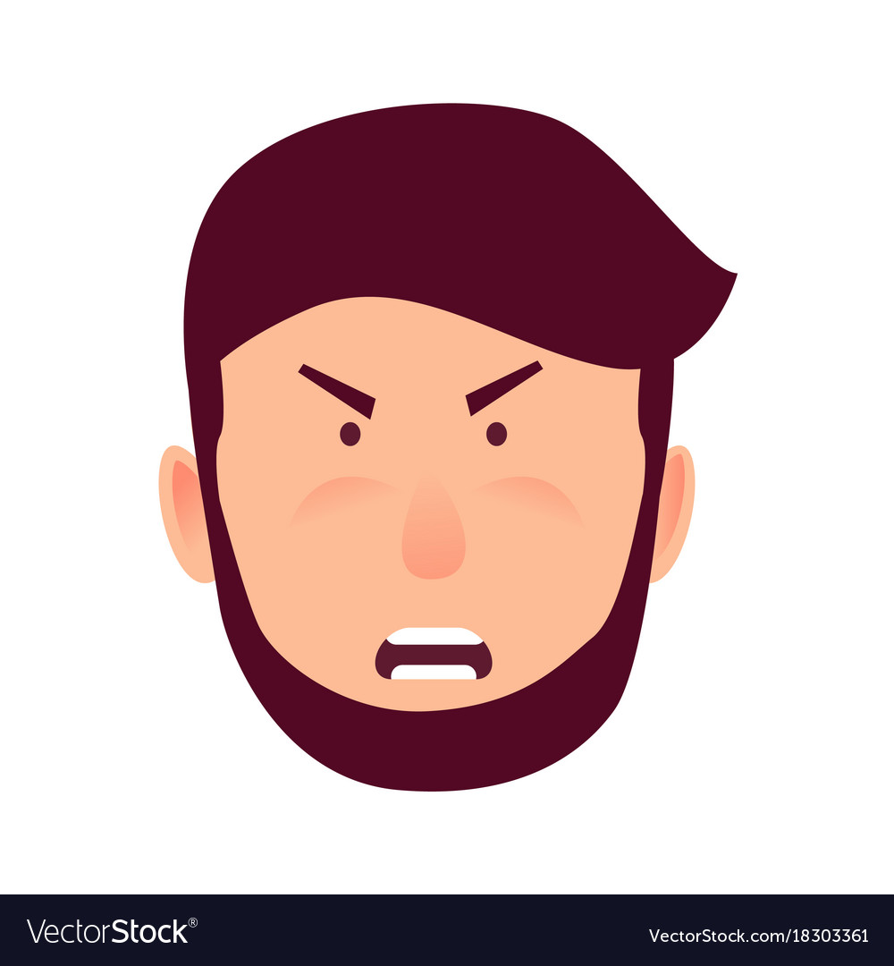 Emotion of strong anger isolated Royalty Free Vector Image