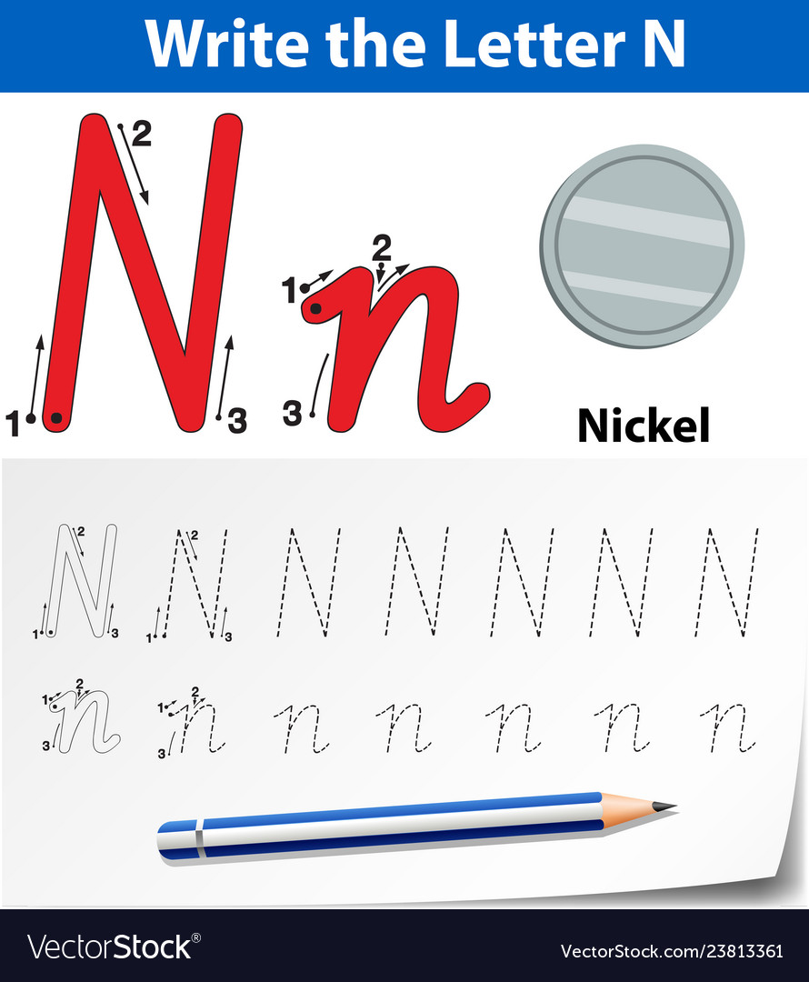 Letter N Tracing Alphabet Arbeitsblätter