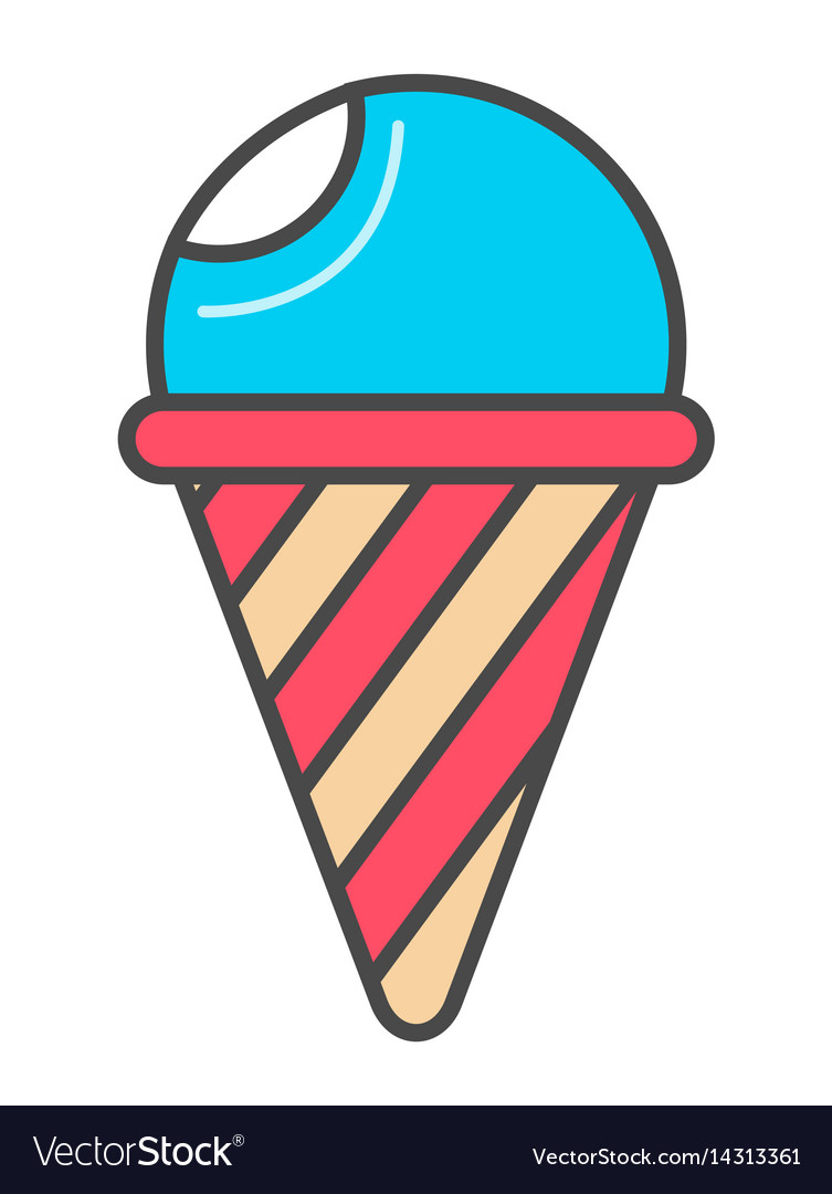 Sweet ice cream cone icon Royalty Free Vector Image