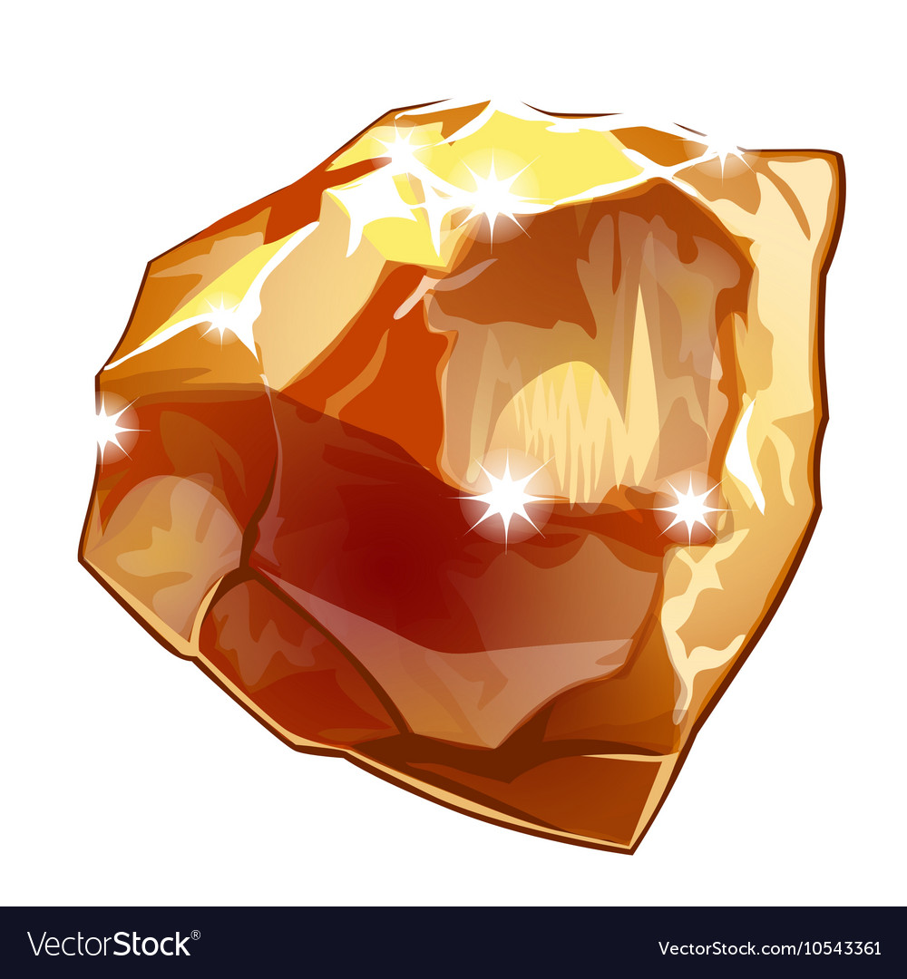 Yellow shining gem crystal isolated Royalty Free Vector