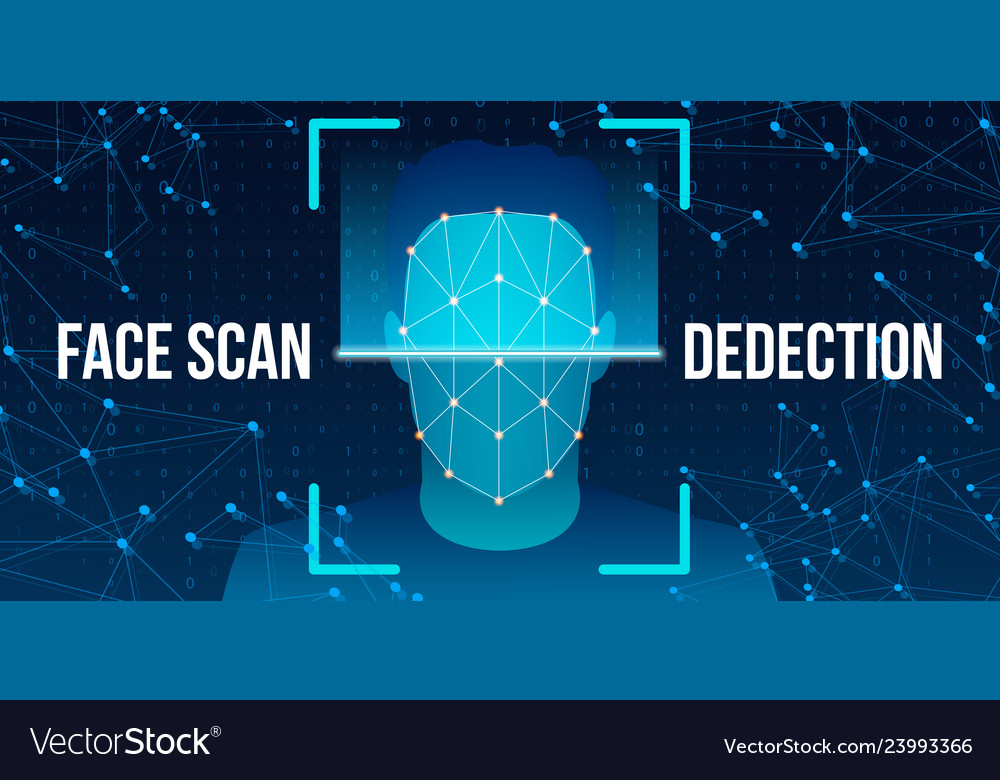 Creative of biometric face vector image Creative of biometric face