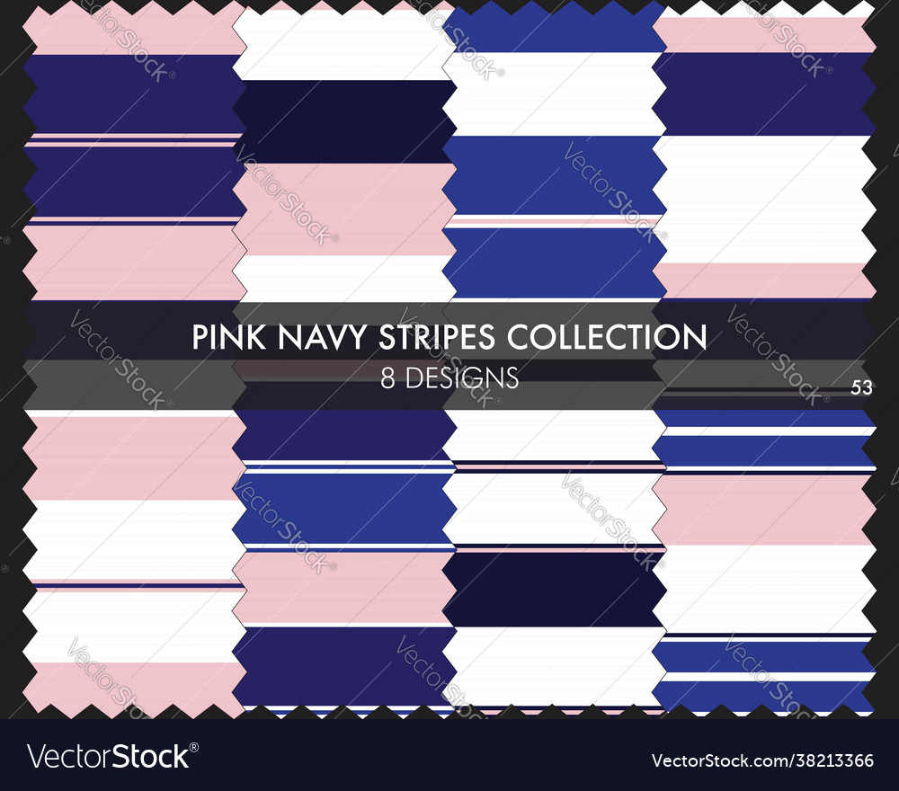 Pink navy stripe seamless pattern collection