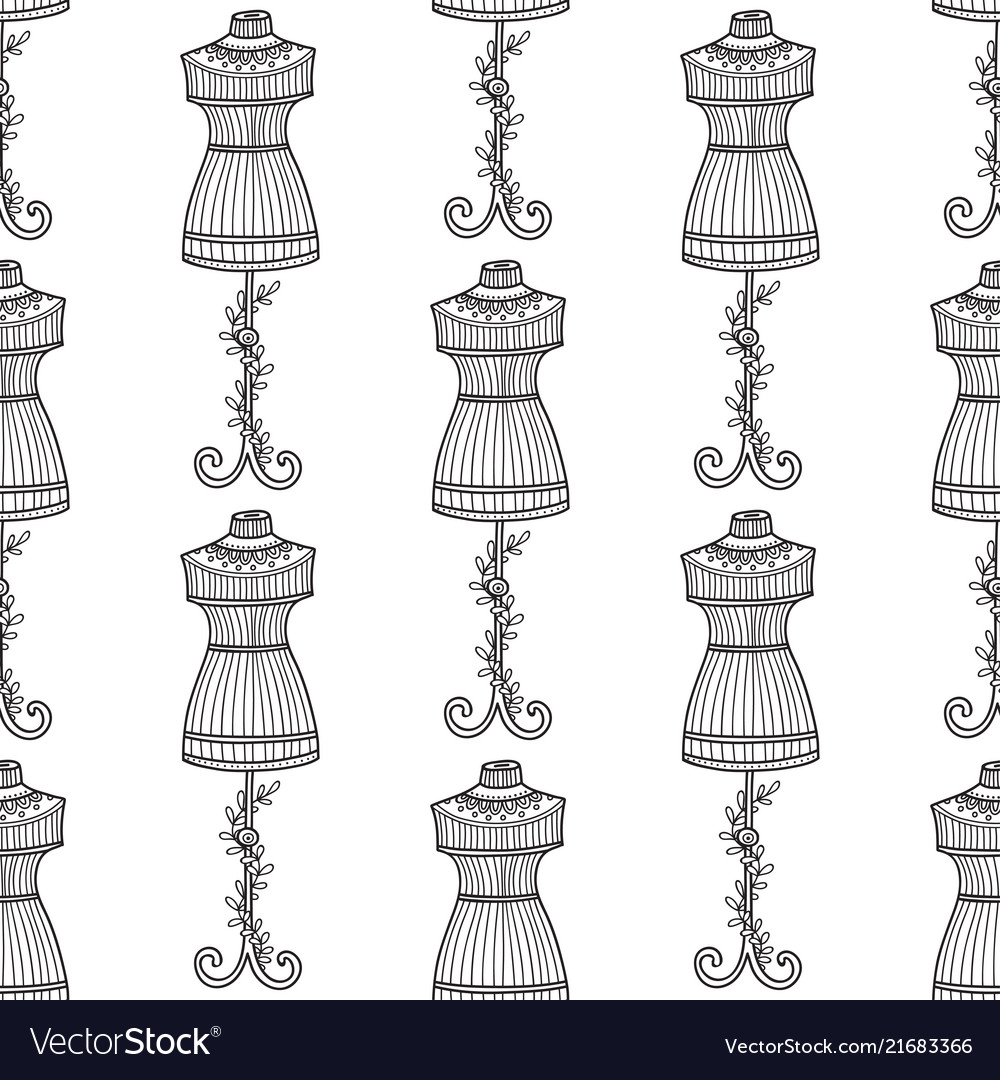 seamless pattern with mannequin