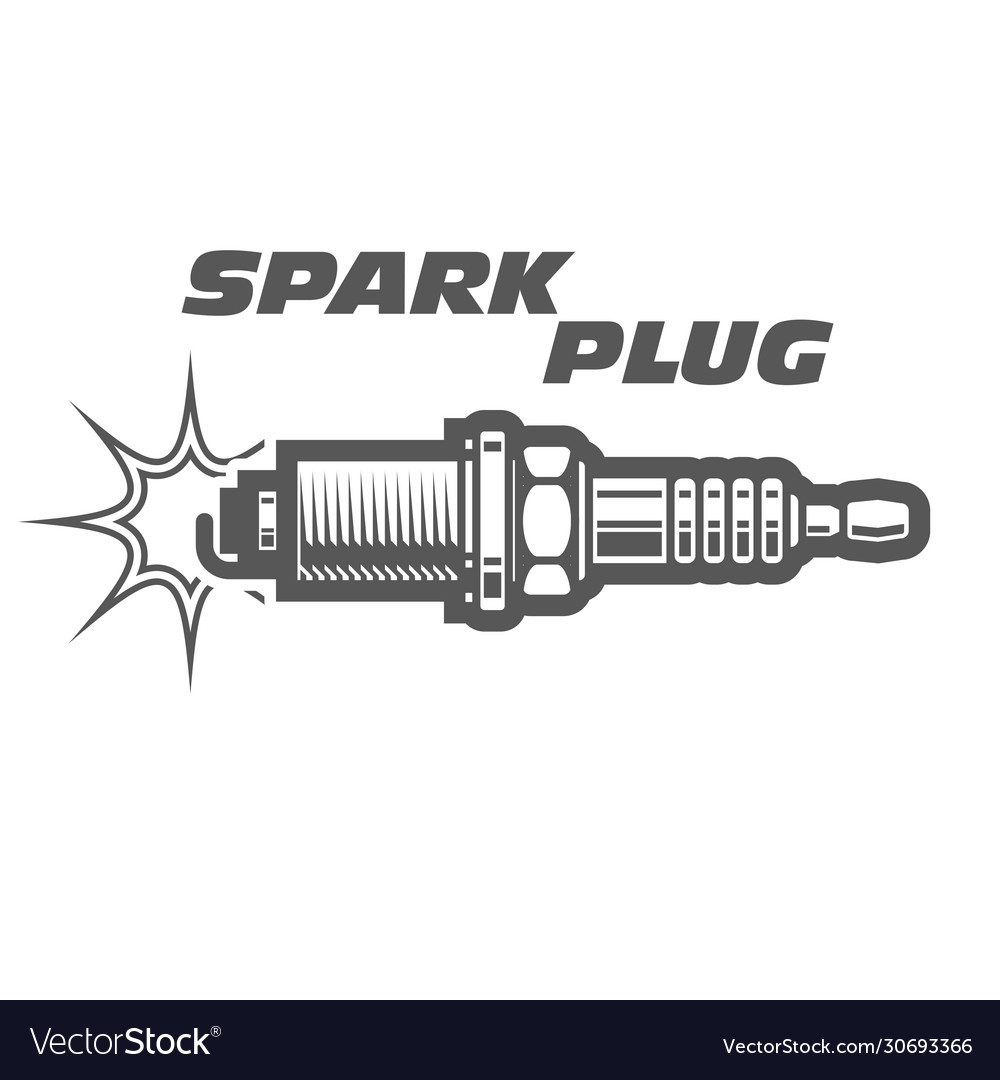 Spark plug monochrome icon motor vehicle ignition Vector Image