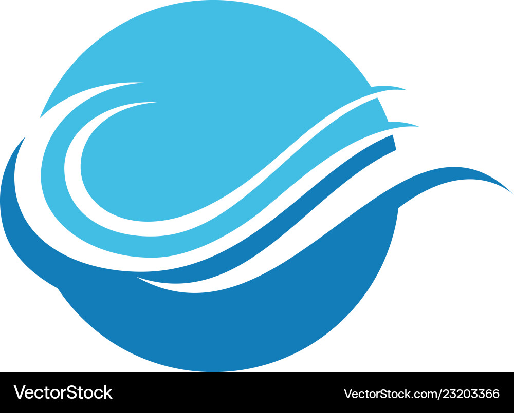 Water wave symbol and icon logo template Vector Image