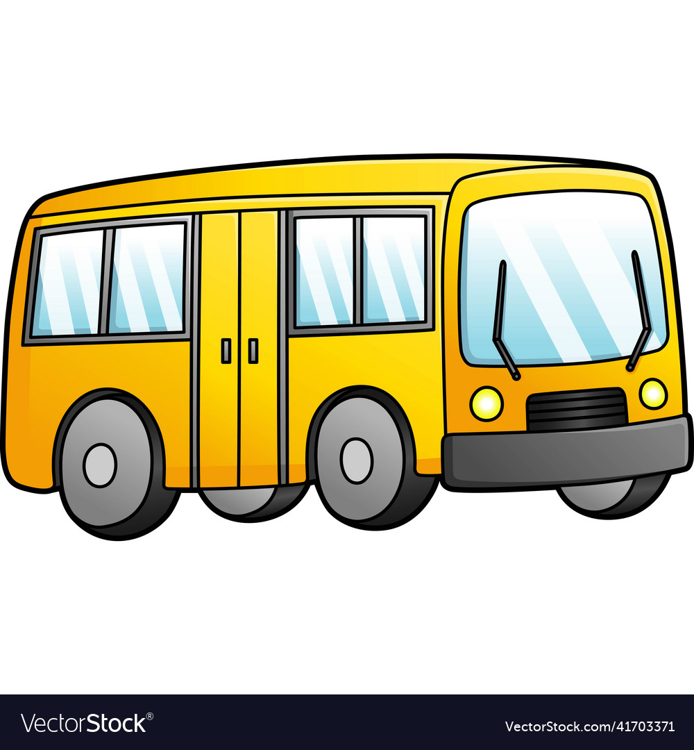 Bus cartoon clipart colored Royalty Free Vector Image