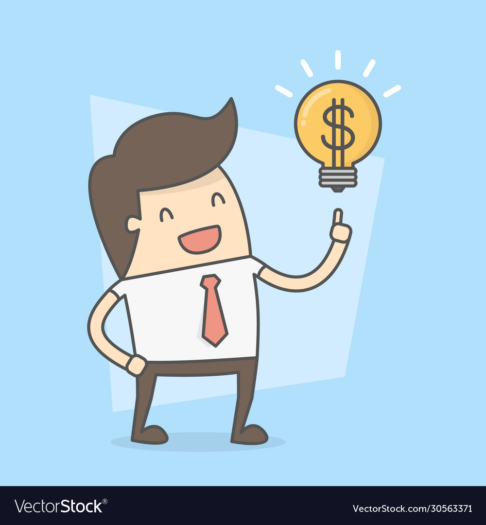 Businessman with idea to make money