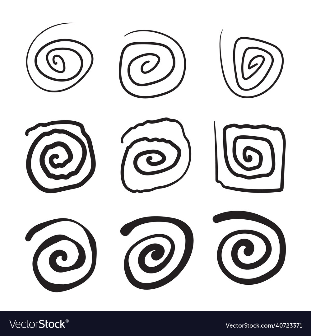 Hand gezeichnete Spirale Symbol doodle Drall Wellensymbol