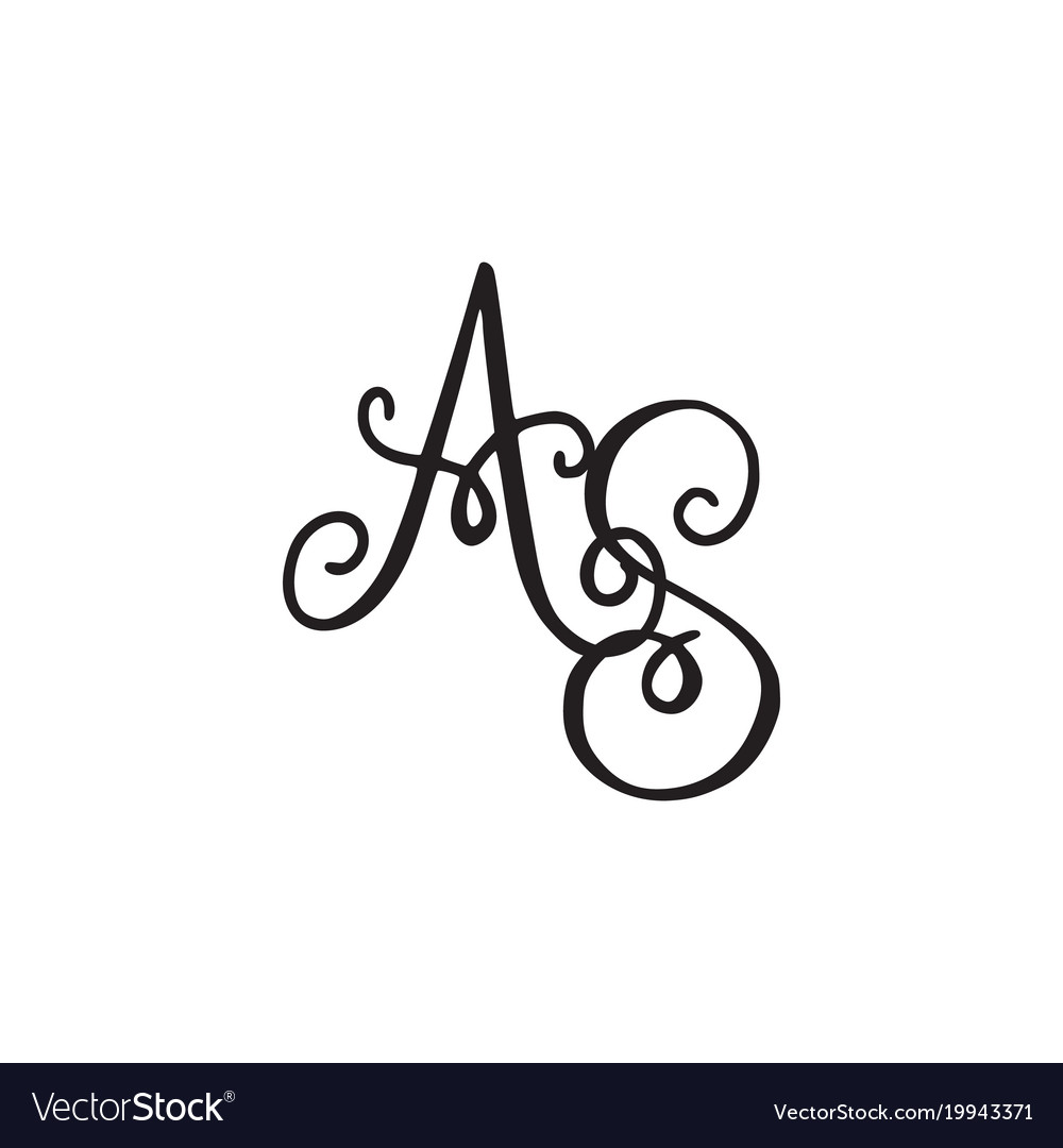 Handwritten monogram as icon Royalty Free Vector Image