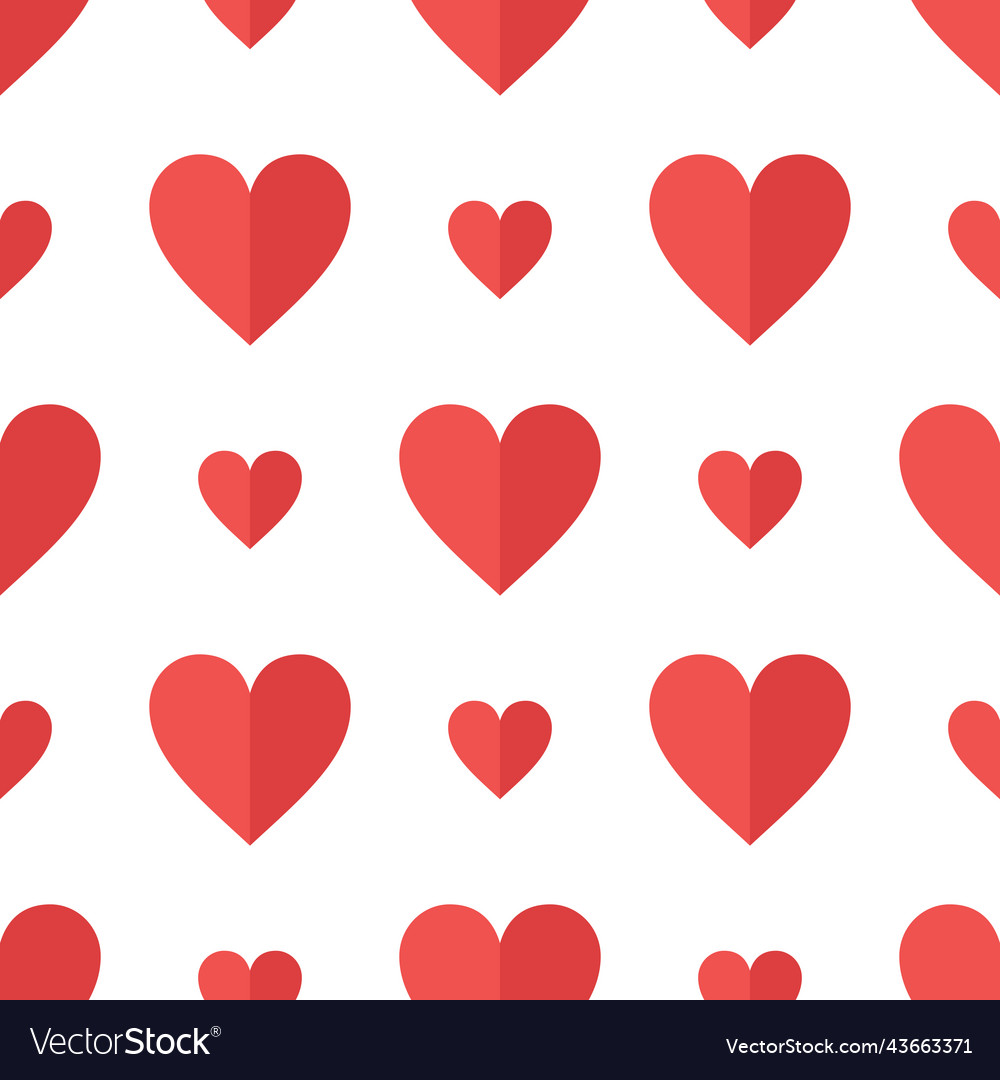 Hearts flat seamless pattern Royalty Free Vector Image