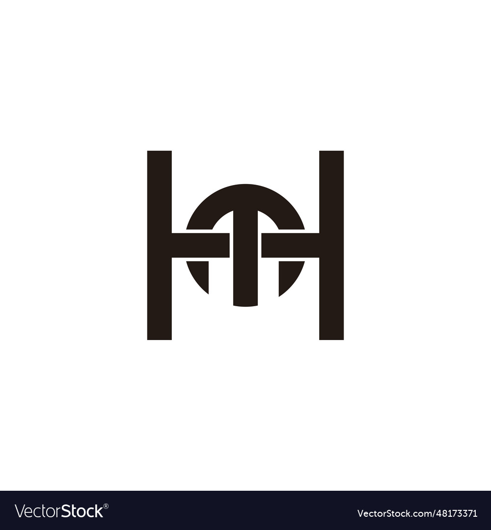 Letter hm square circle geometric symbol simple Vector Image