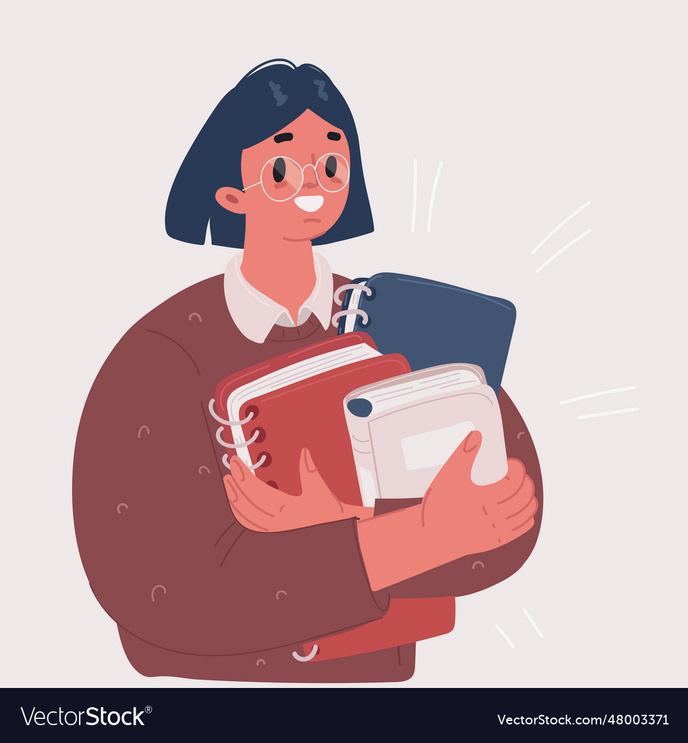 Student gilr hold books Royalty Free Vector Image