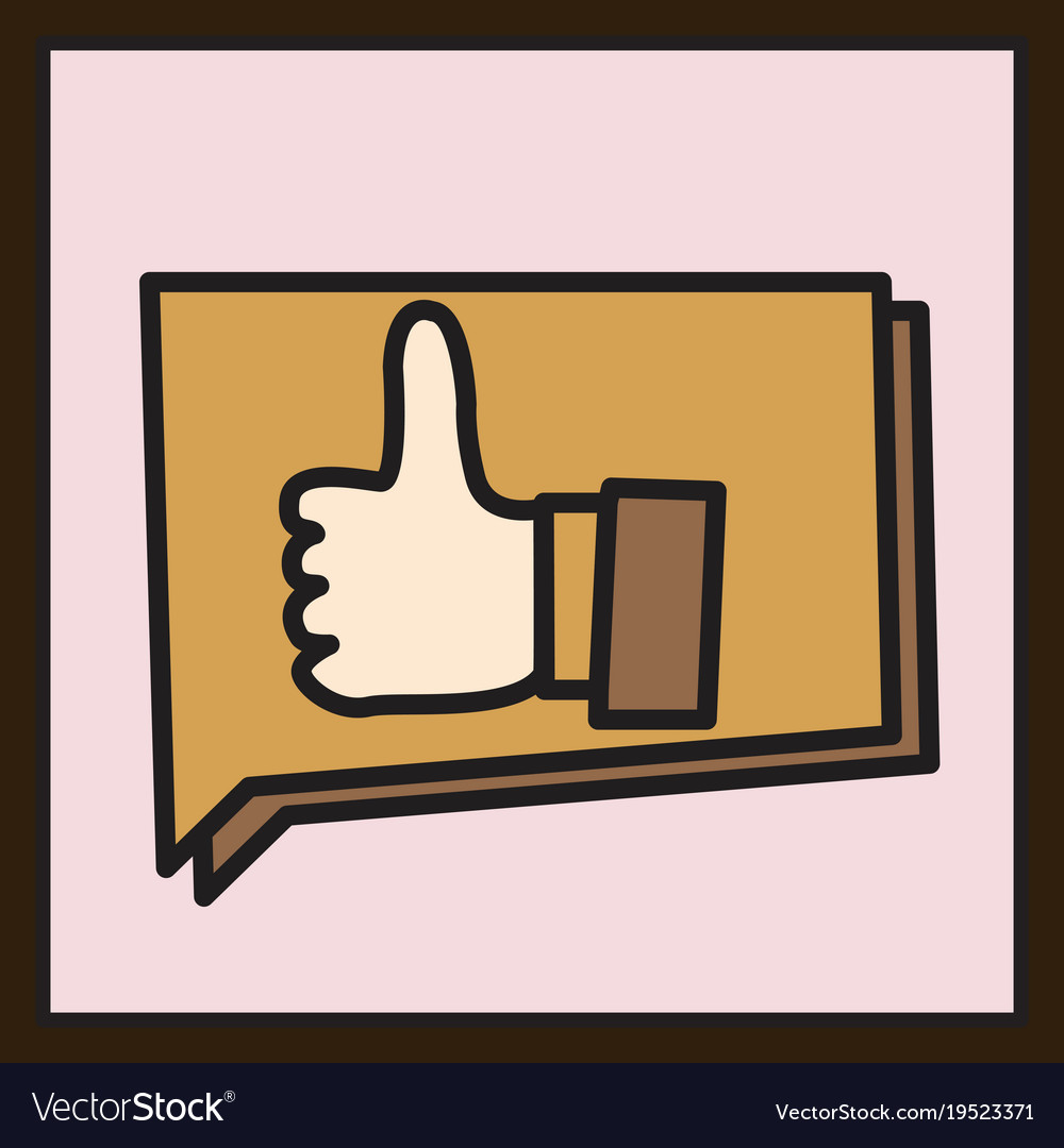 Thumbs up like social network facebook etc icon Vector Image