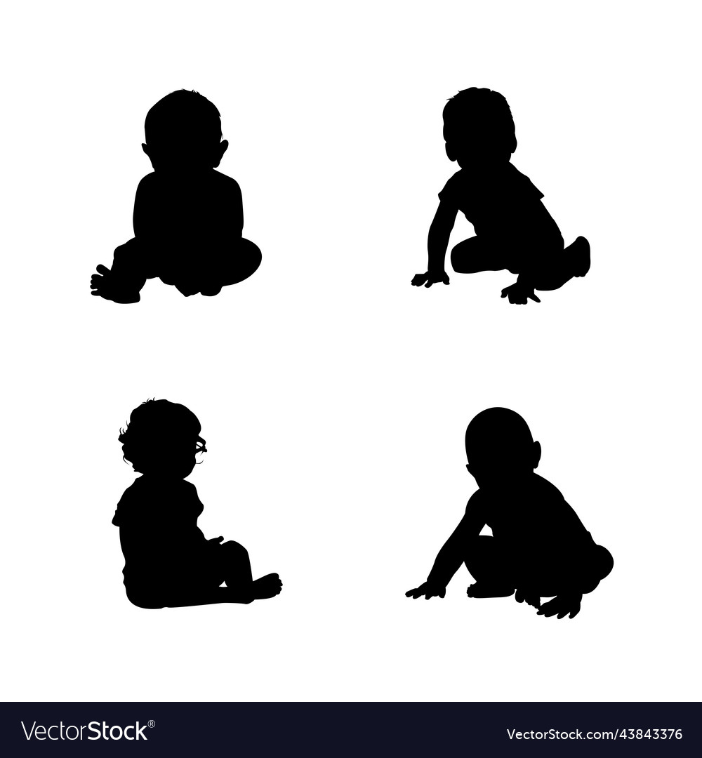 Baby silhouette Royalty Free Vector Image - VectorStock