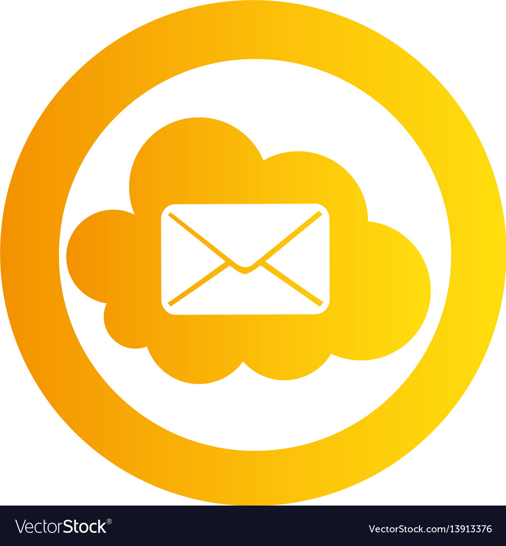 Color circular emblem with mail cloud service Vector Image