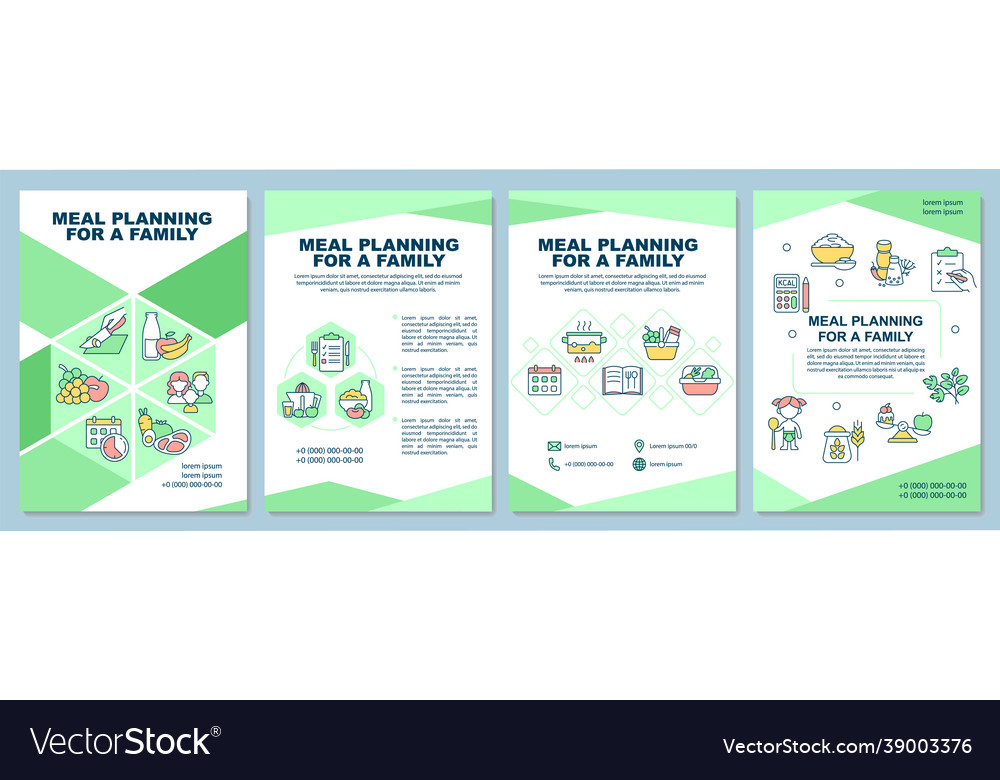 Meal planning for family brochure template Vector Image Meal planning for family brochure template Vector Image