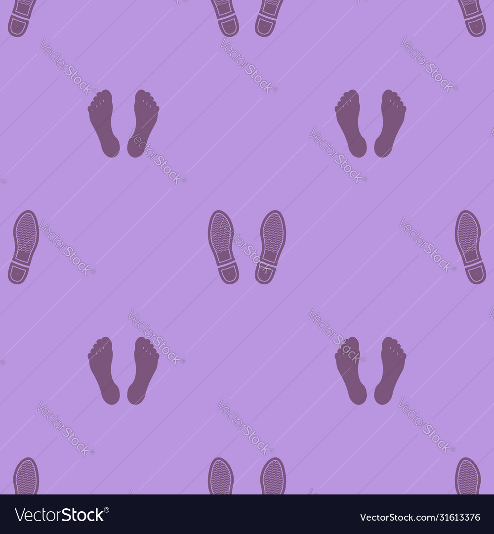 Seamless pattern without a mask human bare feet