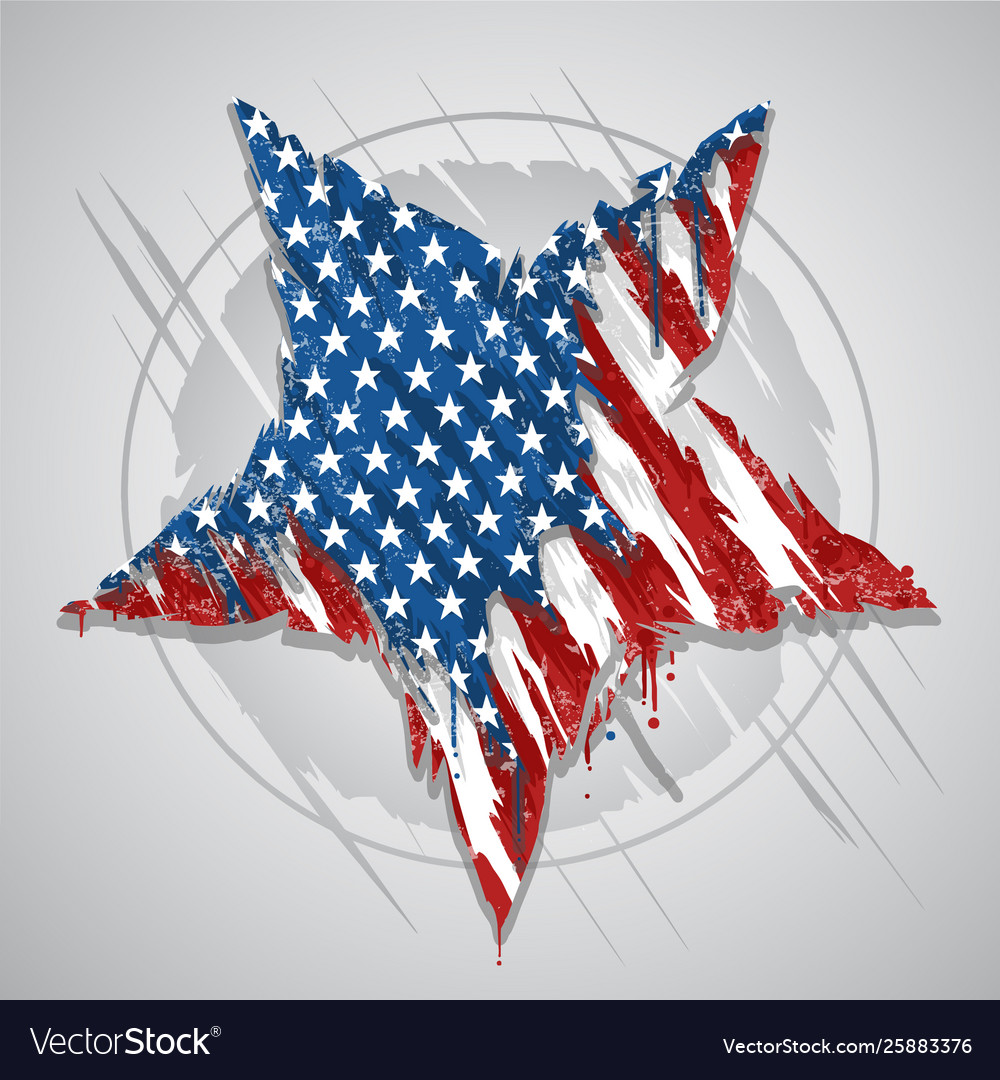 Star america usa flag abstract grunge eps element vector image Star america usa flag abstract grunge eps element