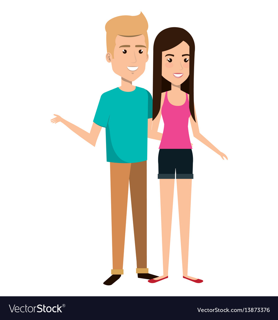 Young couple avatars characters Royalty Free Vector Image