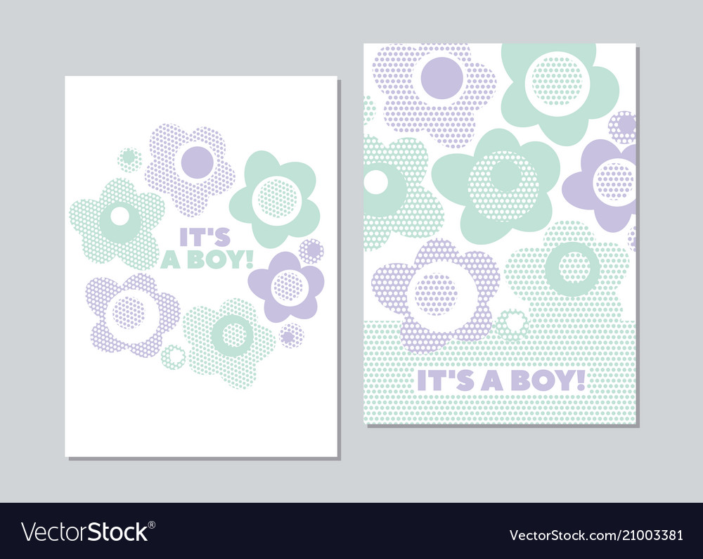 Baby style floral card template in pastel color