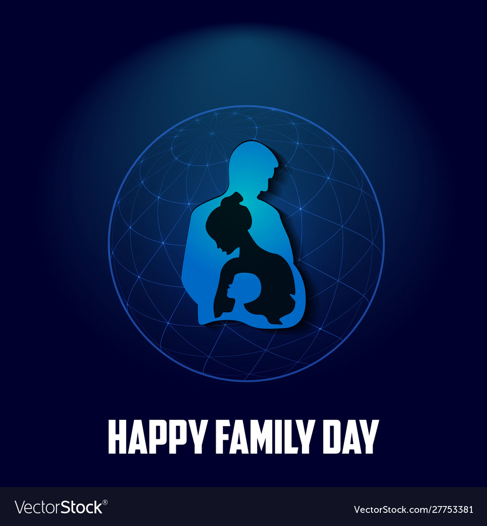 Happy Family Day Typography Hand Lettering Vector Image
